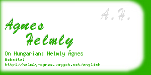 agnes helmly business card