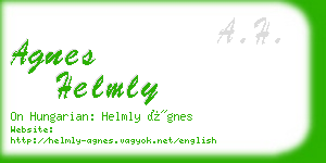 agnes helmly business card